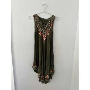 Cocoom Med Sleeveless Dress Green Boho Teopical Beach
